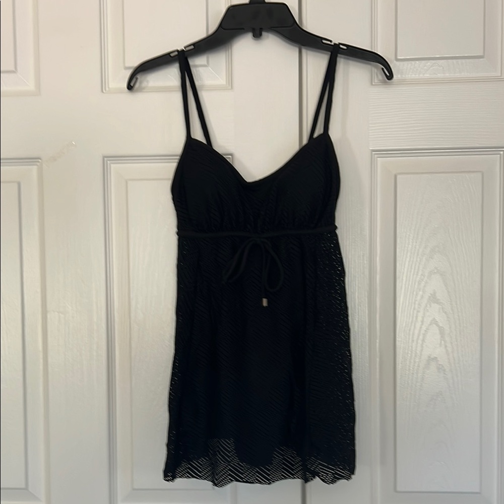 Black Tie Front Fitted Camisole One Piece